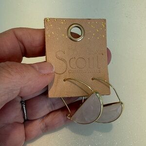 Rose Quartz Goldtone Earrings